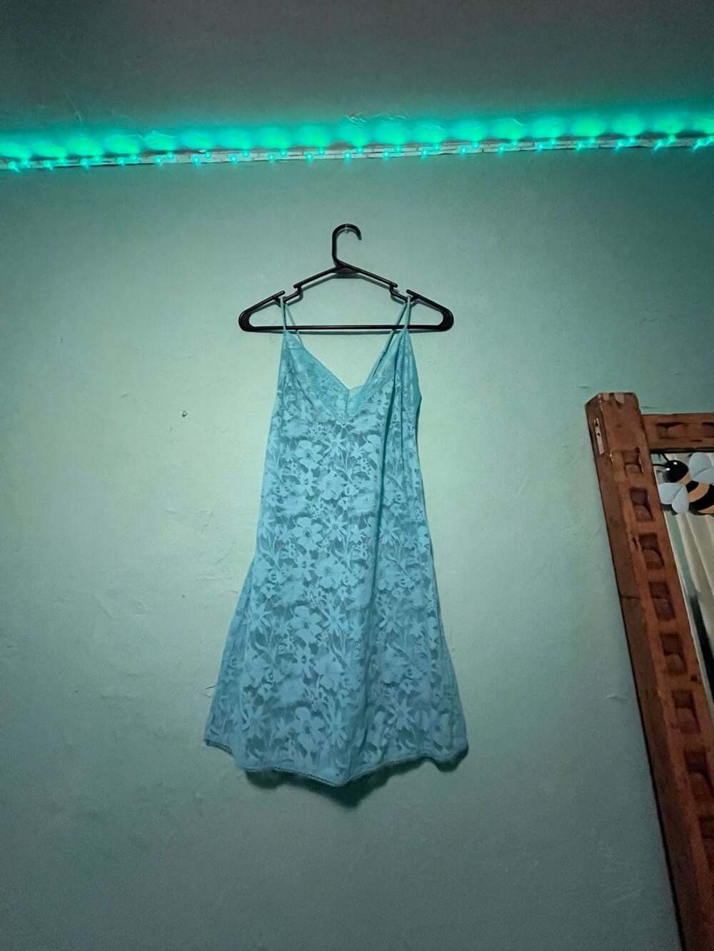 Victoria's Secret Lace Slip Dress Size L Blue